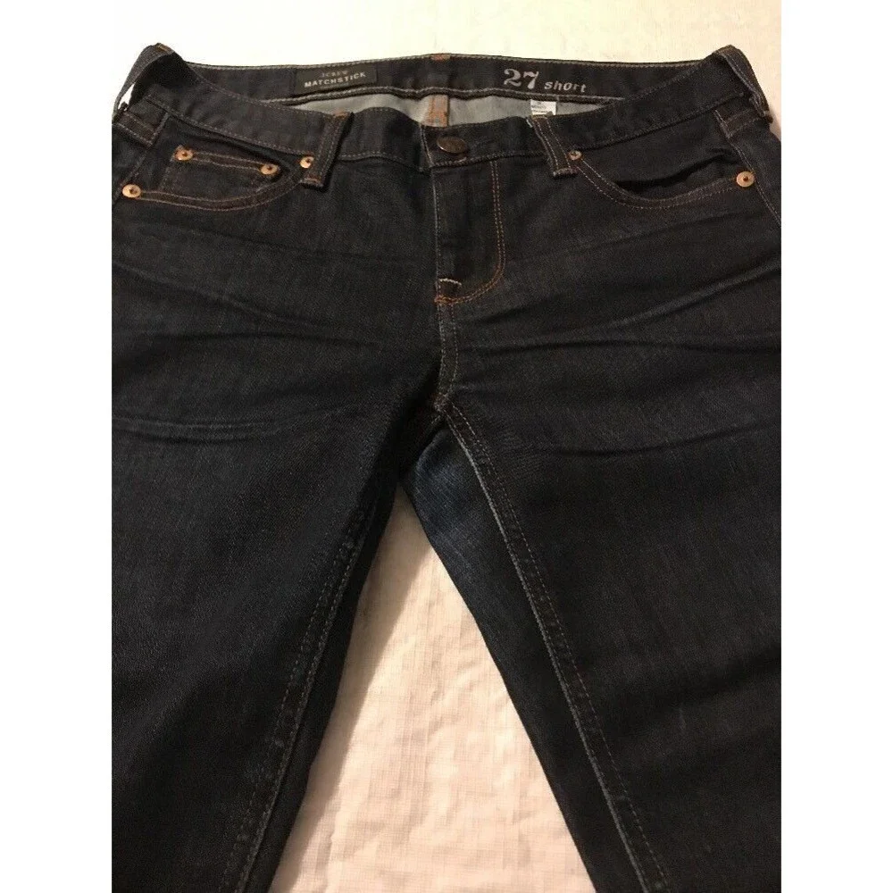 J. Crew Women's Jeans Matchstick Slim Straight Leg Dark Stretch Size 27 S X 31